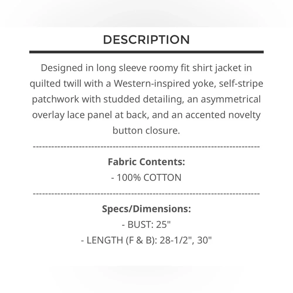 POL XSMALL Studded Quilted Denim Jacket - Picture 5 of 5